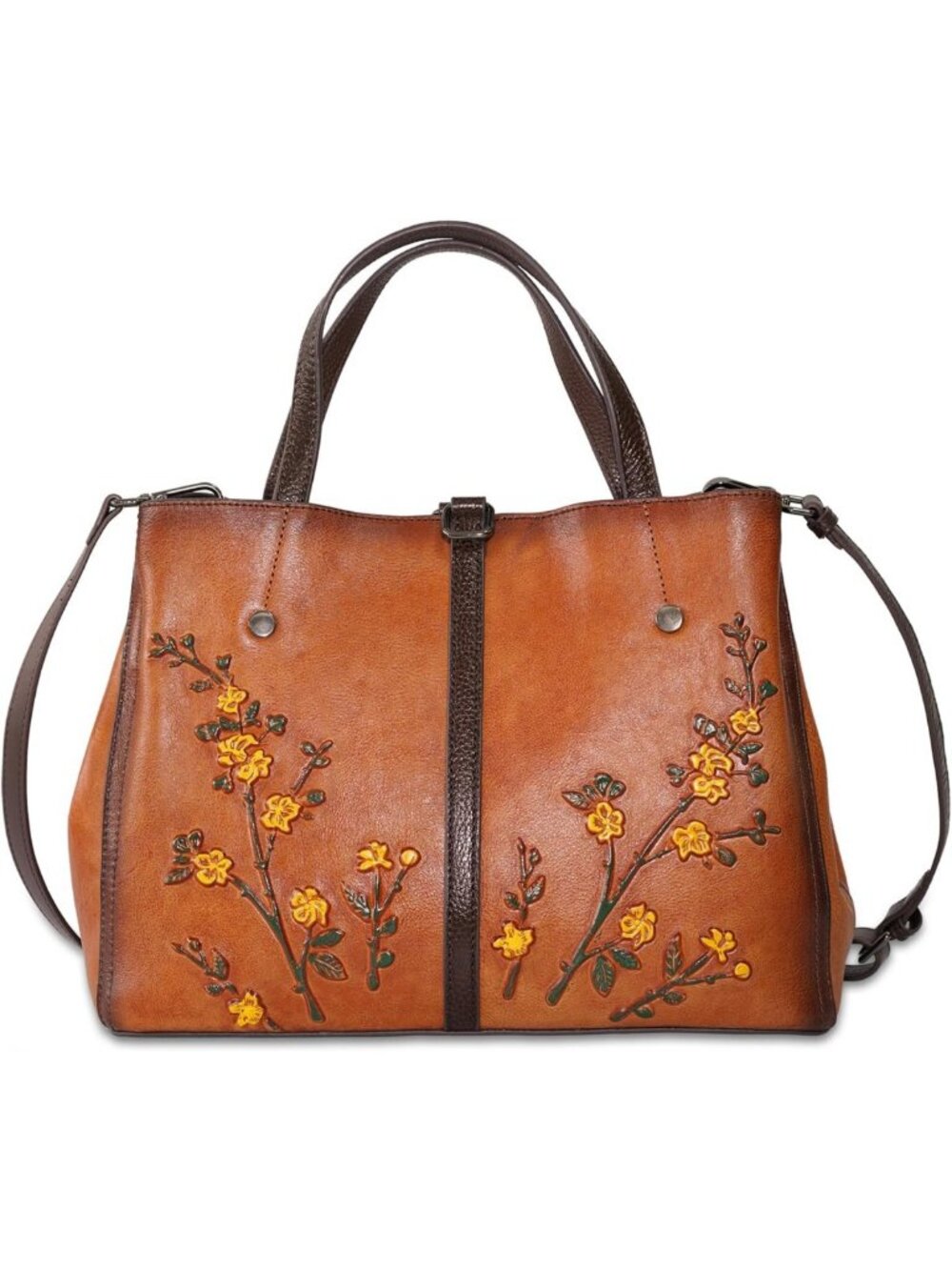 Vintage Handmade Genuine Leather Satchel Bag for Women - Top Handle & Crossbody